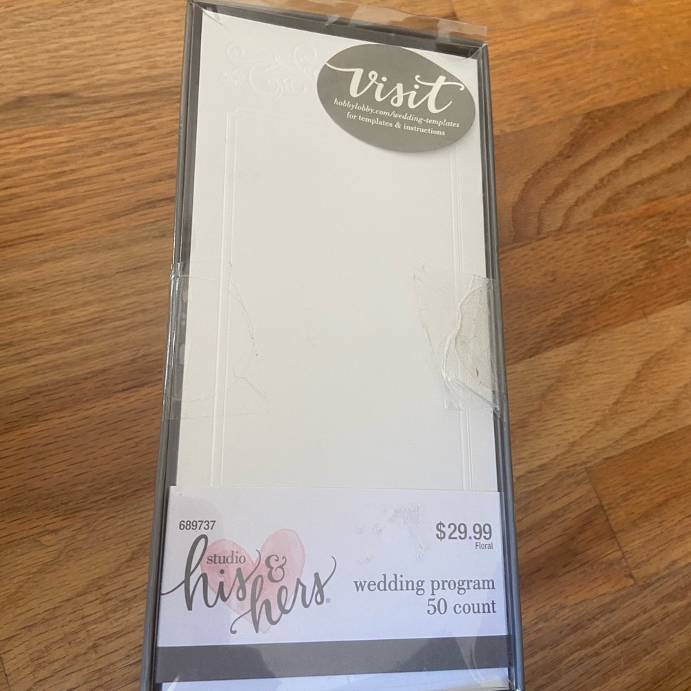 Wedding program blank paper trifold (50) count new